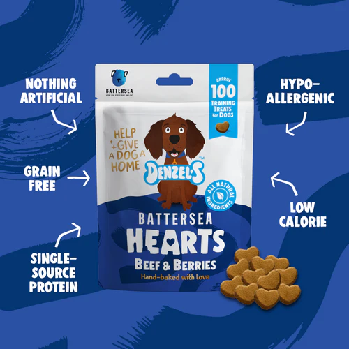 Denzels Battersea Beef and Berries Heart Shaped Treats, 90g