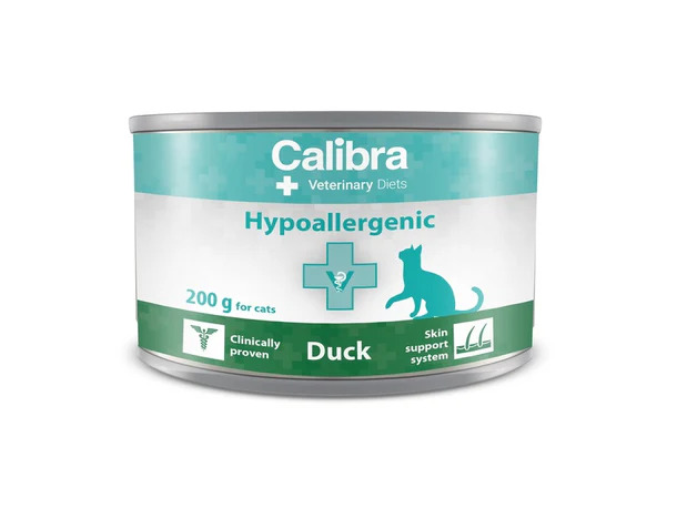 Calibra Veterinary Diet Wet Cat Food Hypoallergenic Duck 6x200g