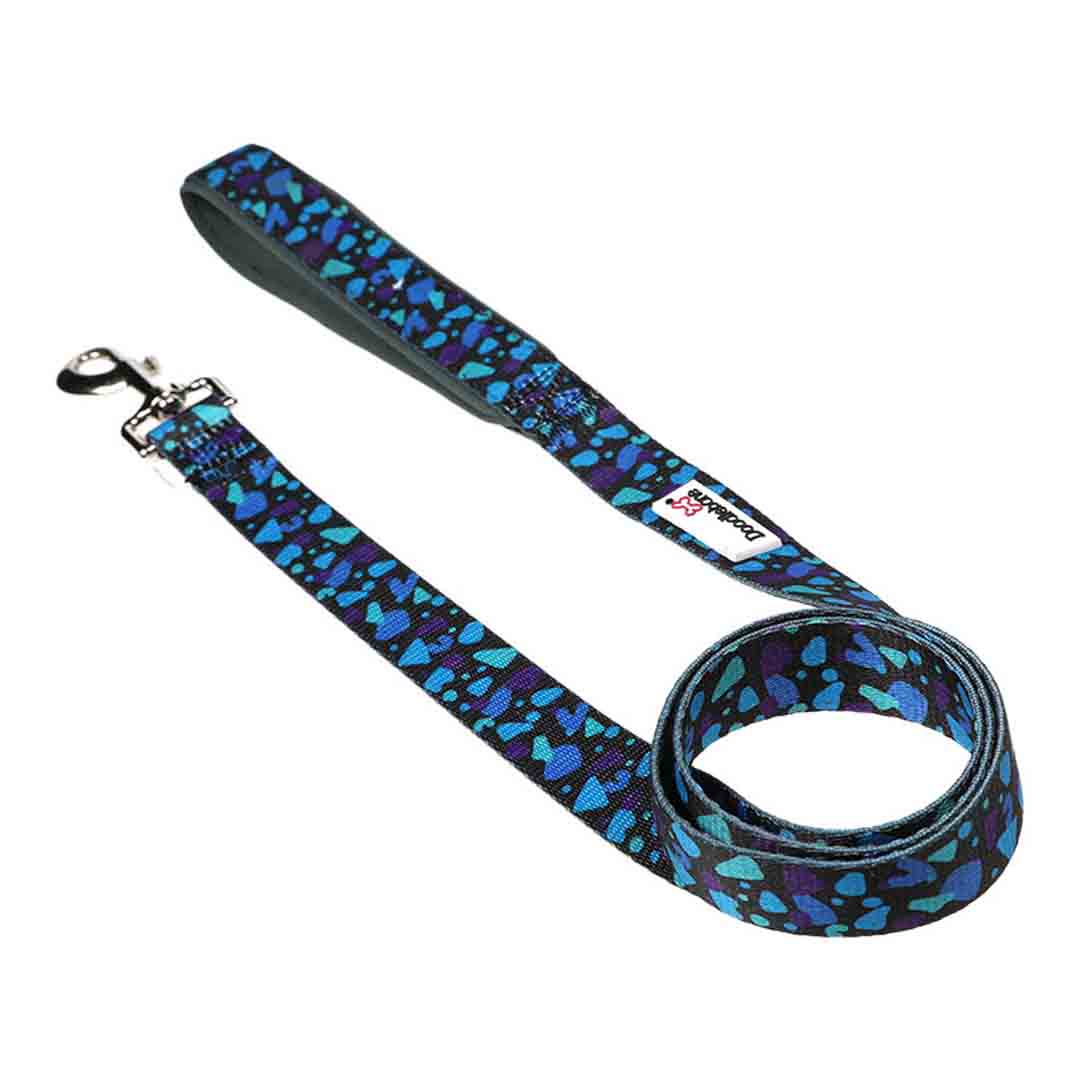 Doodlebone Bold Padded Dog Lead Electric Party 15mm