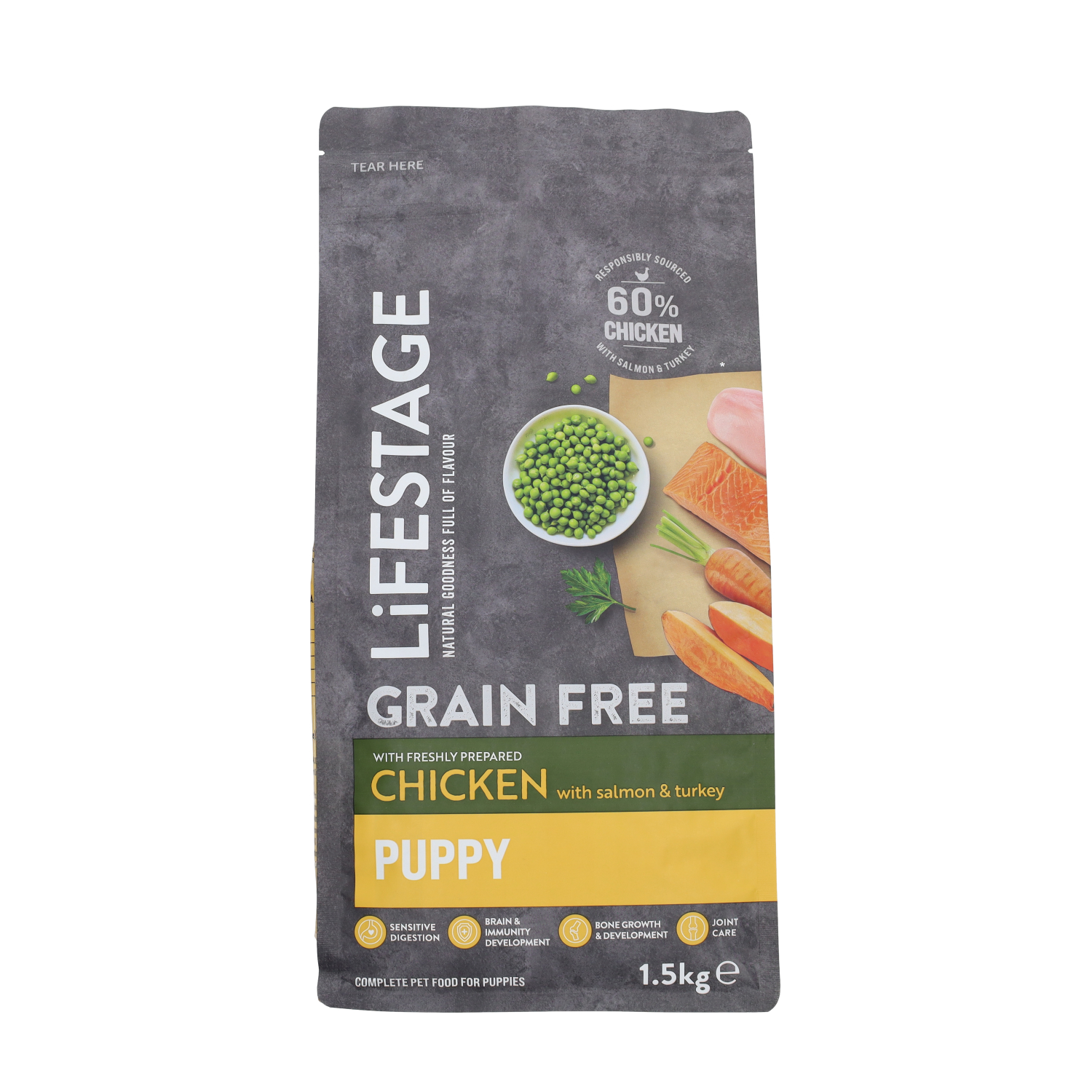 Lifestage Grain Free Puppy Food Chicken, Turkey & Salmon, 1.5kg
