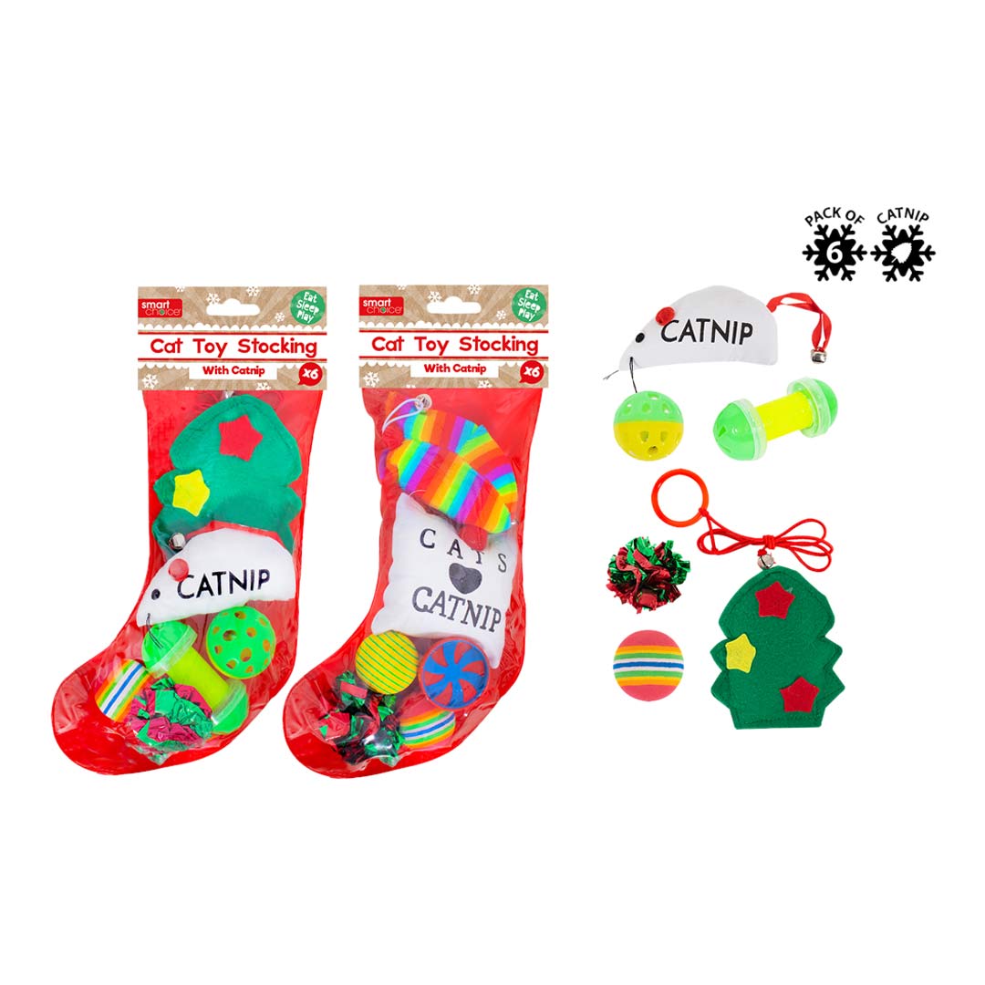 Smart Choice Festive Cat Toy Stocking