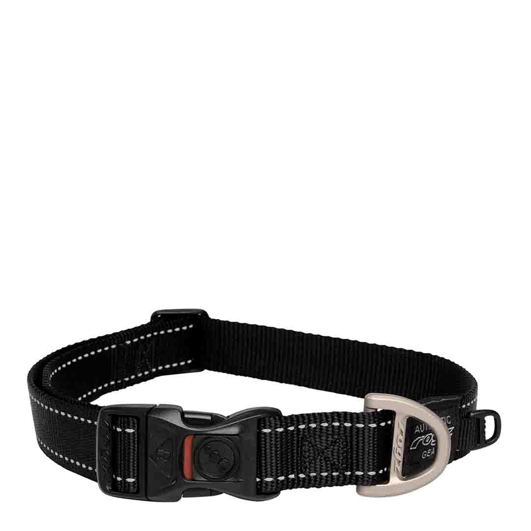 Rogz Utility Dog Collar, Black, 43-70cm