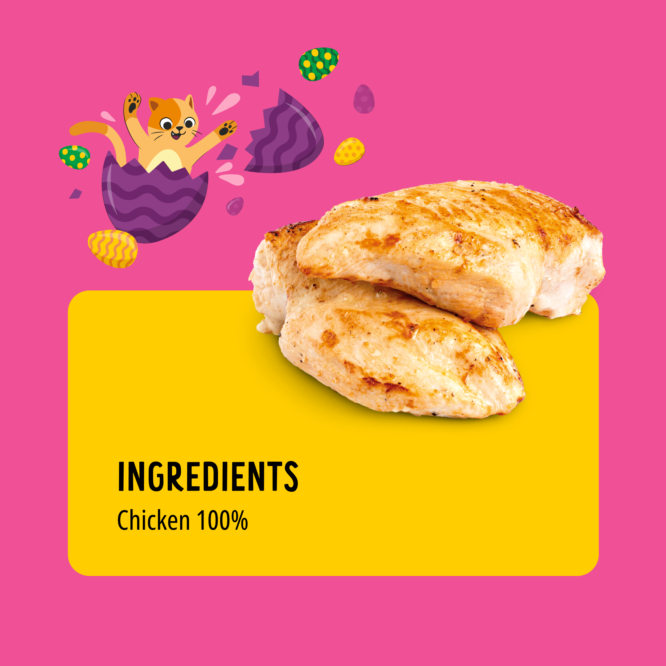 BONKERS Purrpops, Easter Edition Freeze Dried Chicken Flavoured Lollipop Cat Treats, 5 Pieces