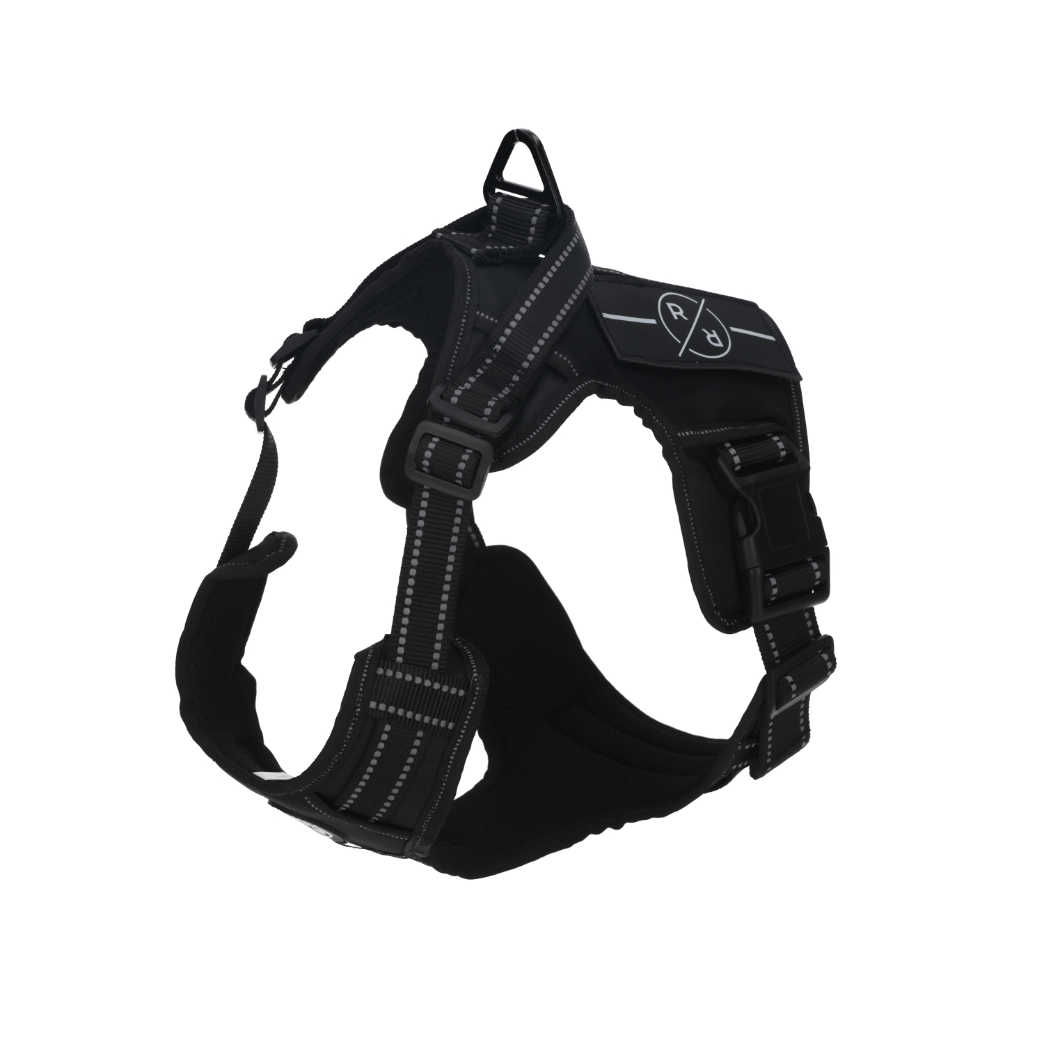 Rufus & Rosie Black Tactical Dog Vest Harness, Extra Large