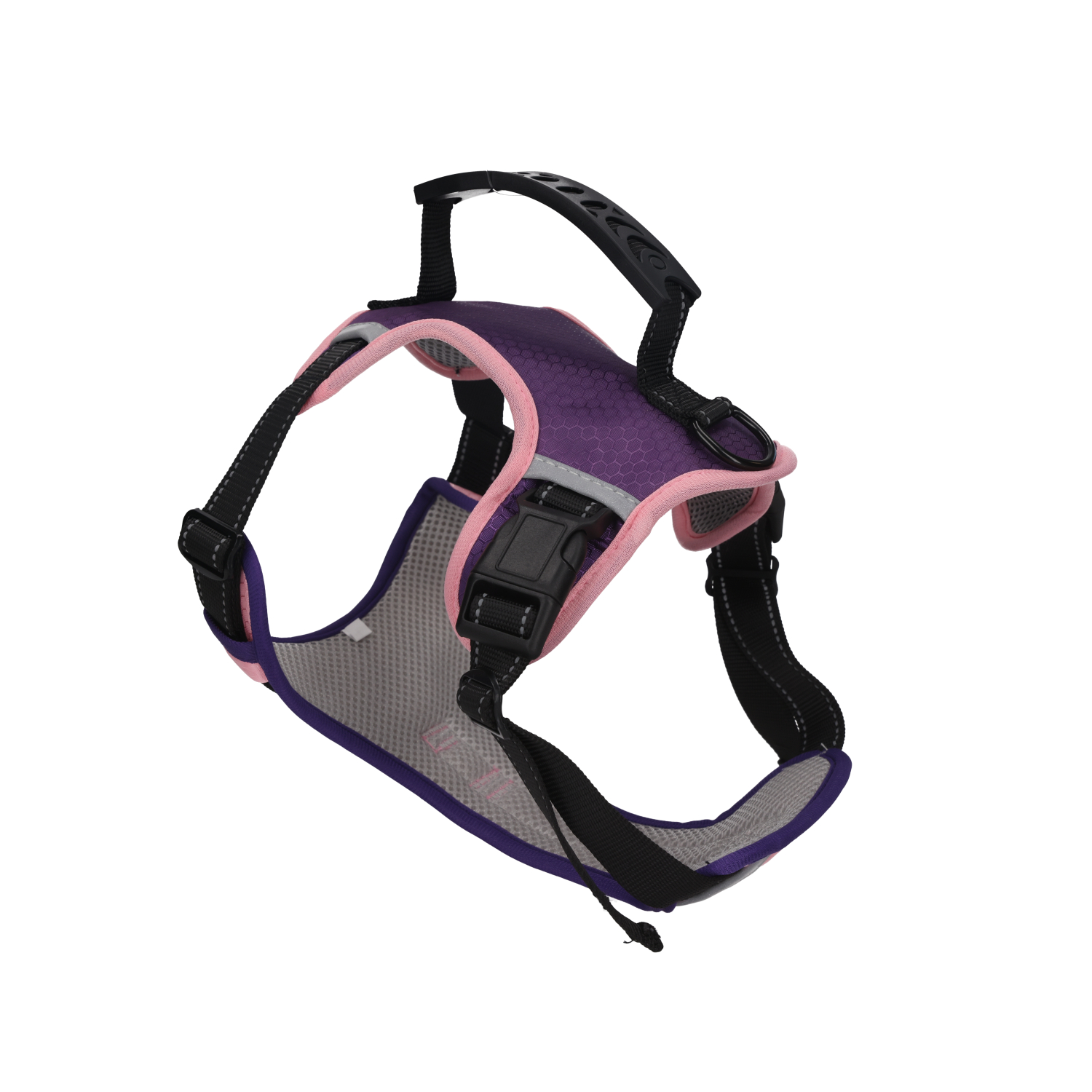 Rufus & Rosie Pink & Purple Anti-Pull Reflective Dog Harness, Large