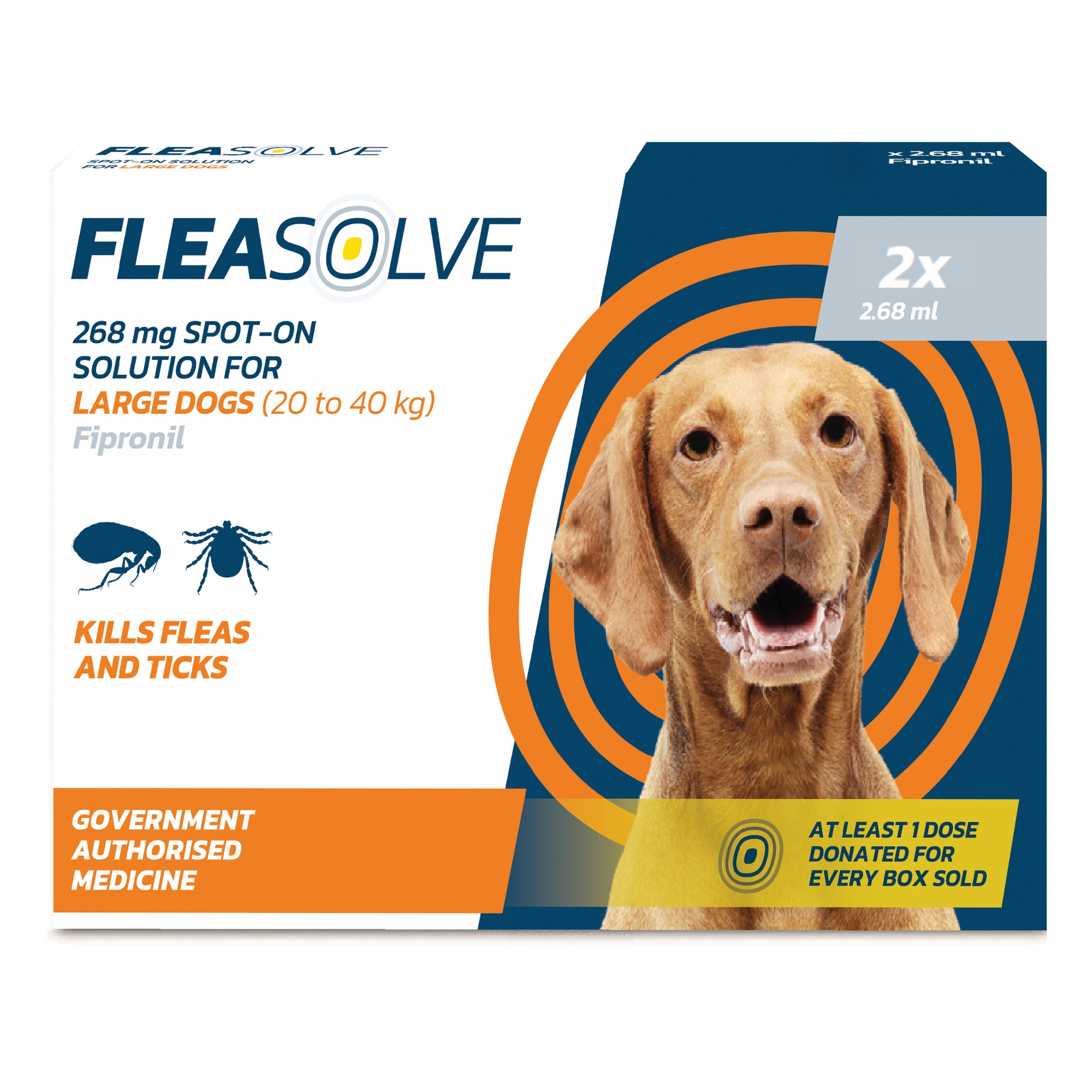 Fleasolve Spot-On Large Dog Flea Treatment, 2 Pack
