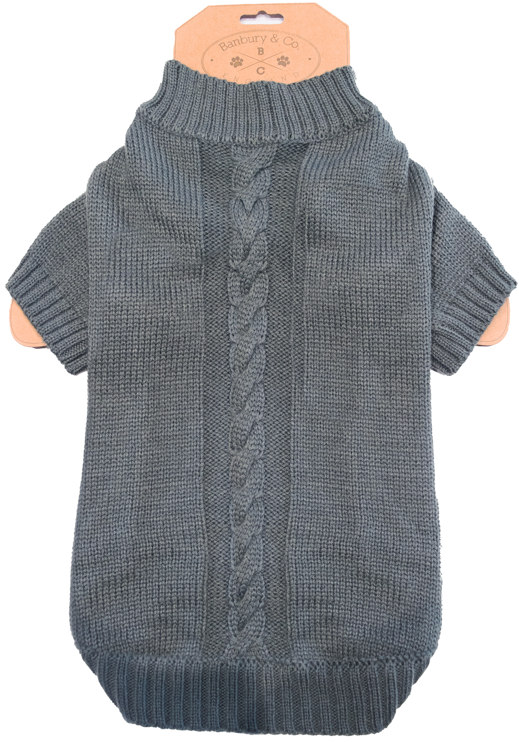 Banbury & Co Knitted Dog Jumper Grey Medium
