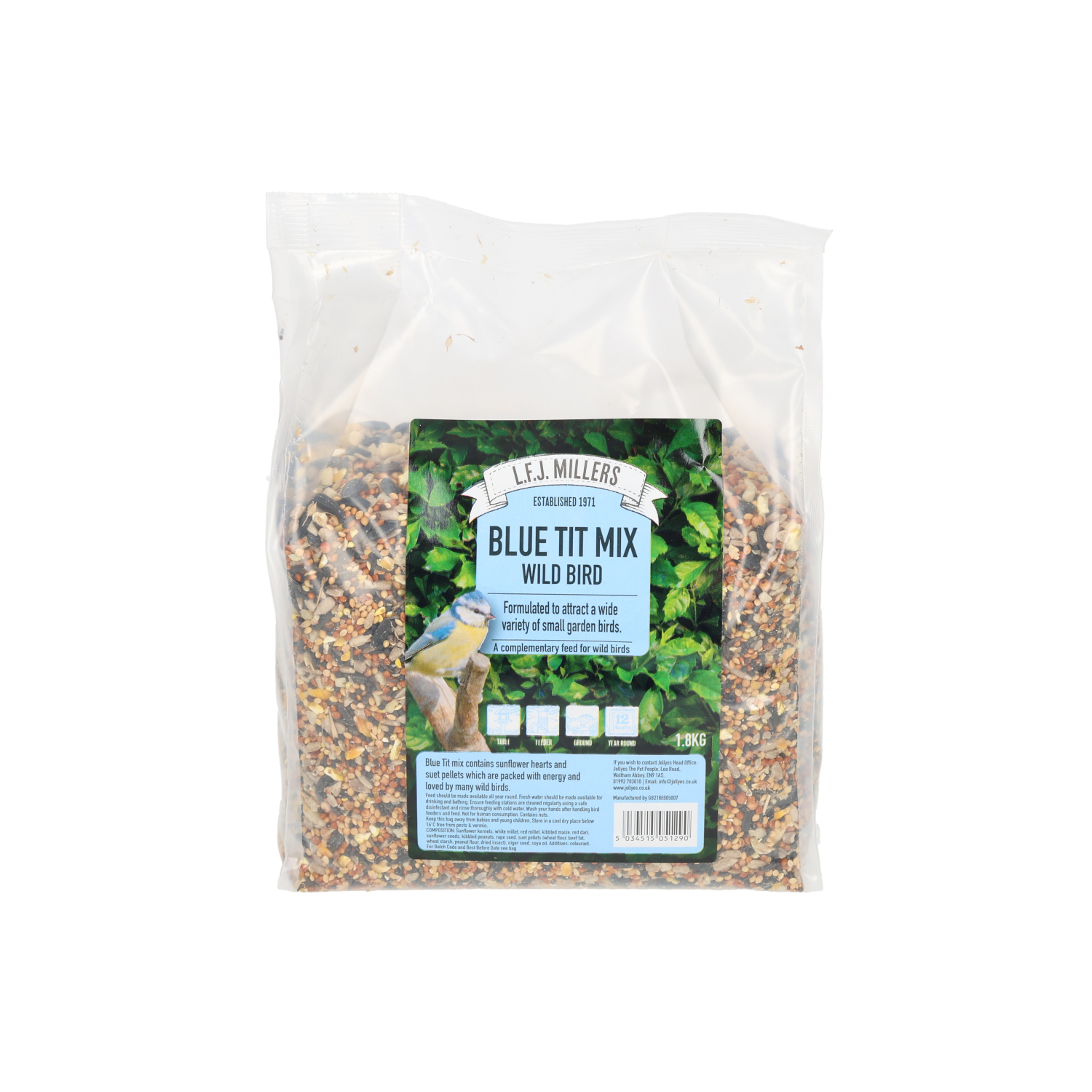 LFJ Millers Blue Tit Mix Bird Food, 1.8Kg