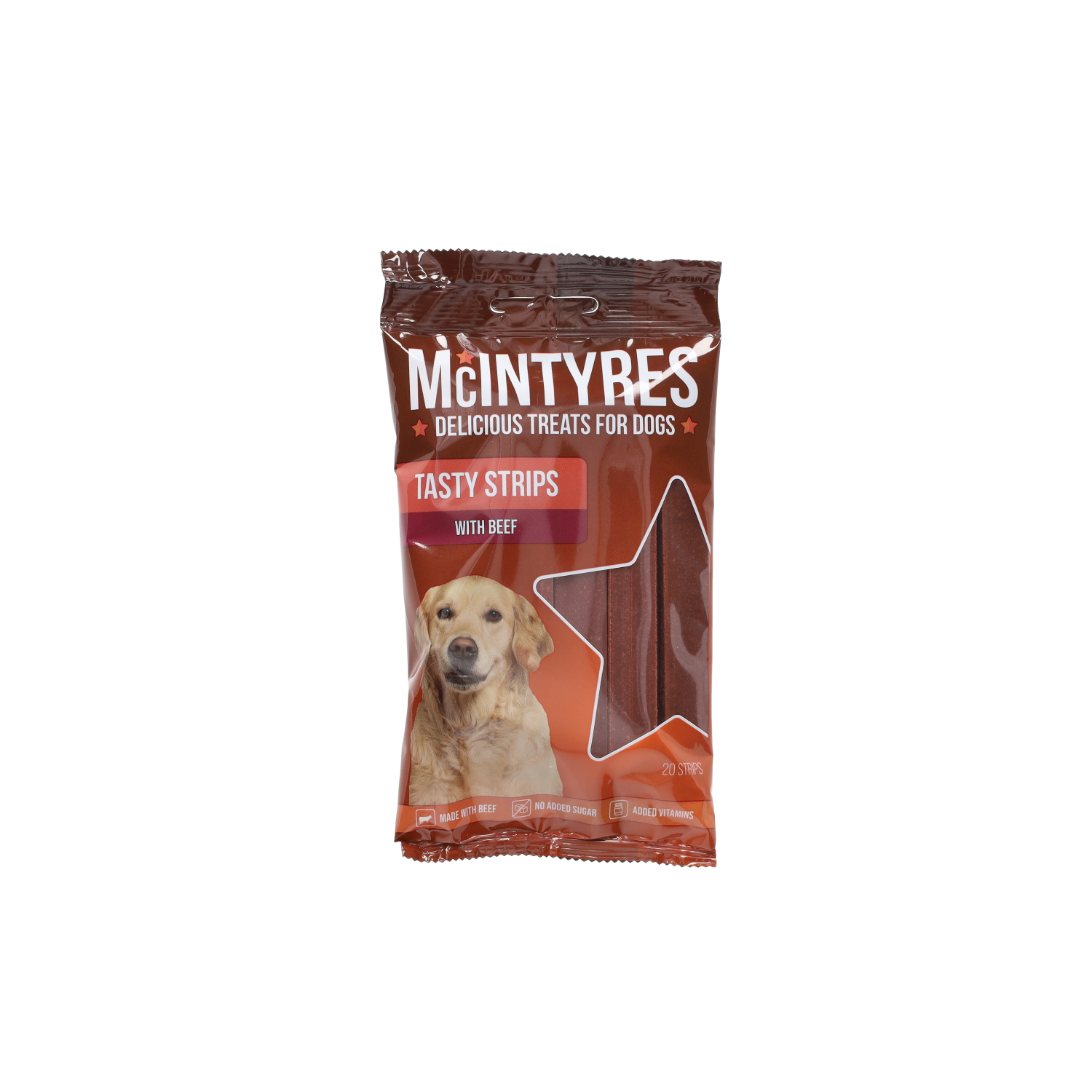 Mcintyres Tasty Beef Strip Dog Treats, 10 Pack