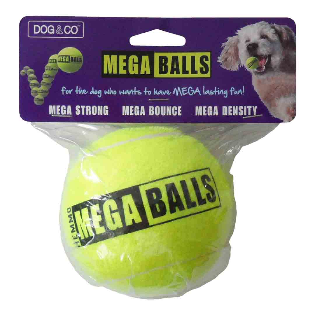 Mega Tennis Ball Dog Toy, Dog & Co, 4 Inches