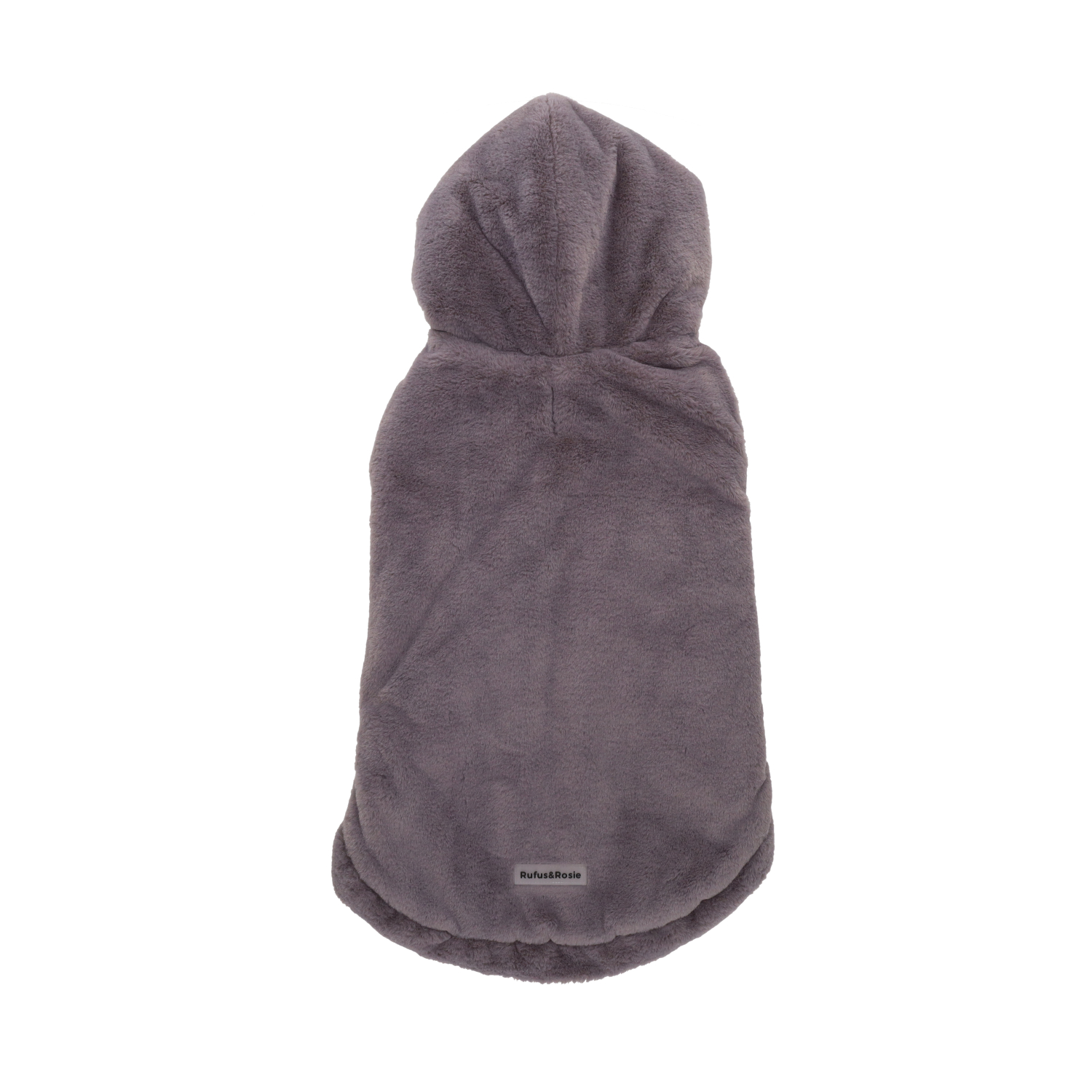 Rufus & Rosie Grey Faux Fur Dog Hoodie, XL
