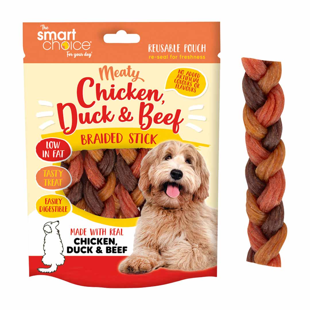 Smart Choice Trio Meaty Braid Dog Treats 4 Pack 120g