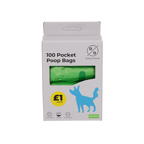 Rufus & Rosie Pocket Poop Bags, 100 Bag