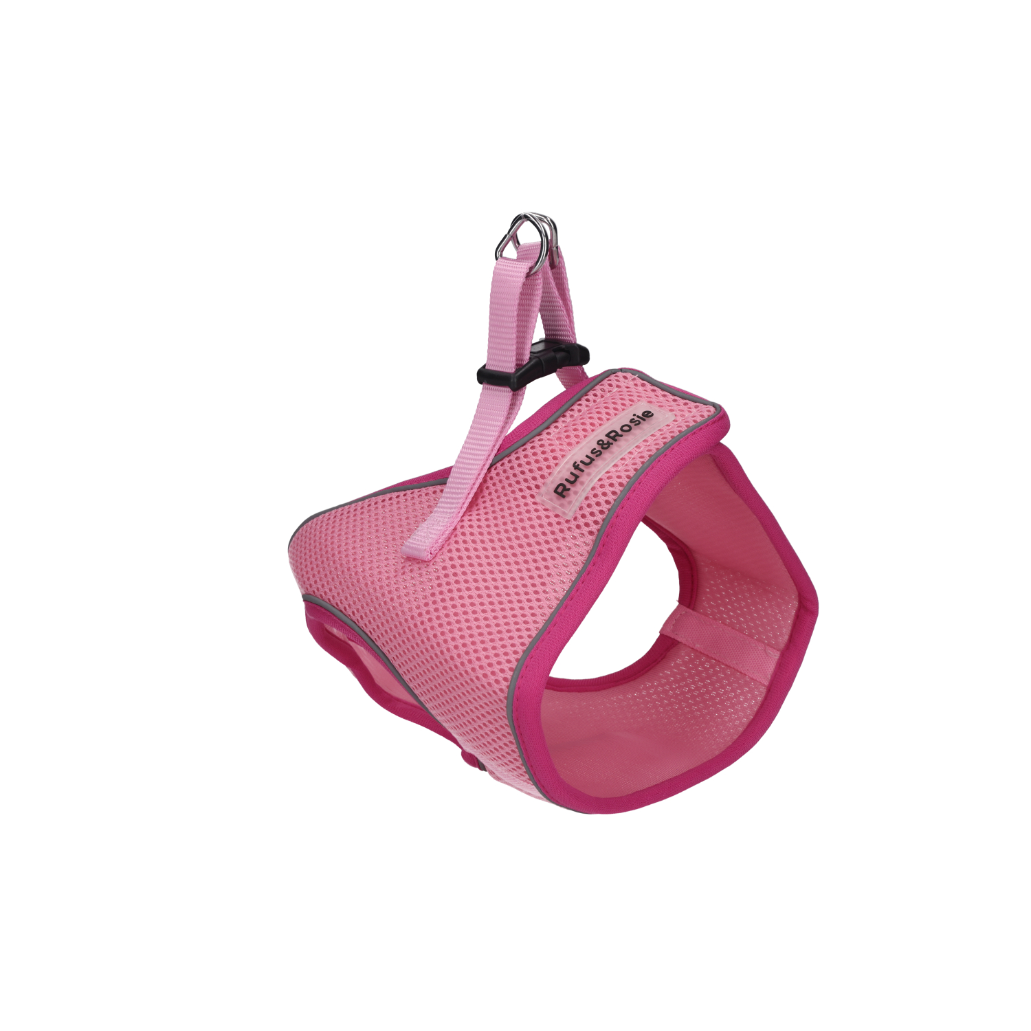 Rufus & Rosie Mesh Step-In Pink Dog Harness, XS-S