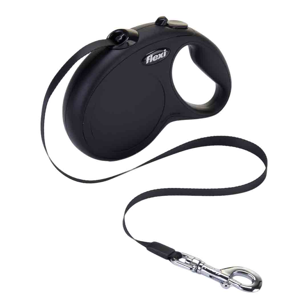 Flexi Classic Retractable Tape Large Dog Lead 5m - Black