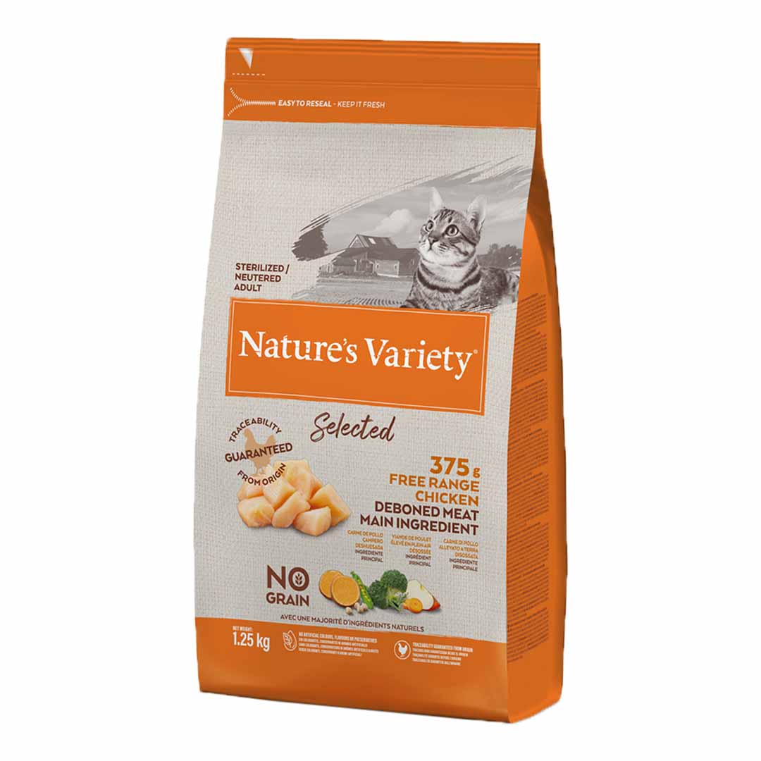 Nature's Variety Selected Dry Adult Sterilised Cat Free Range Chicken 1.25kg