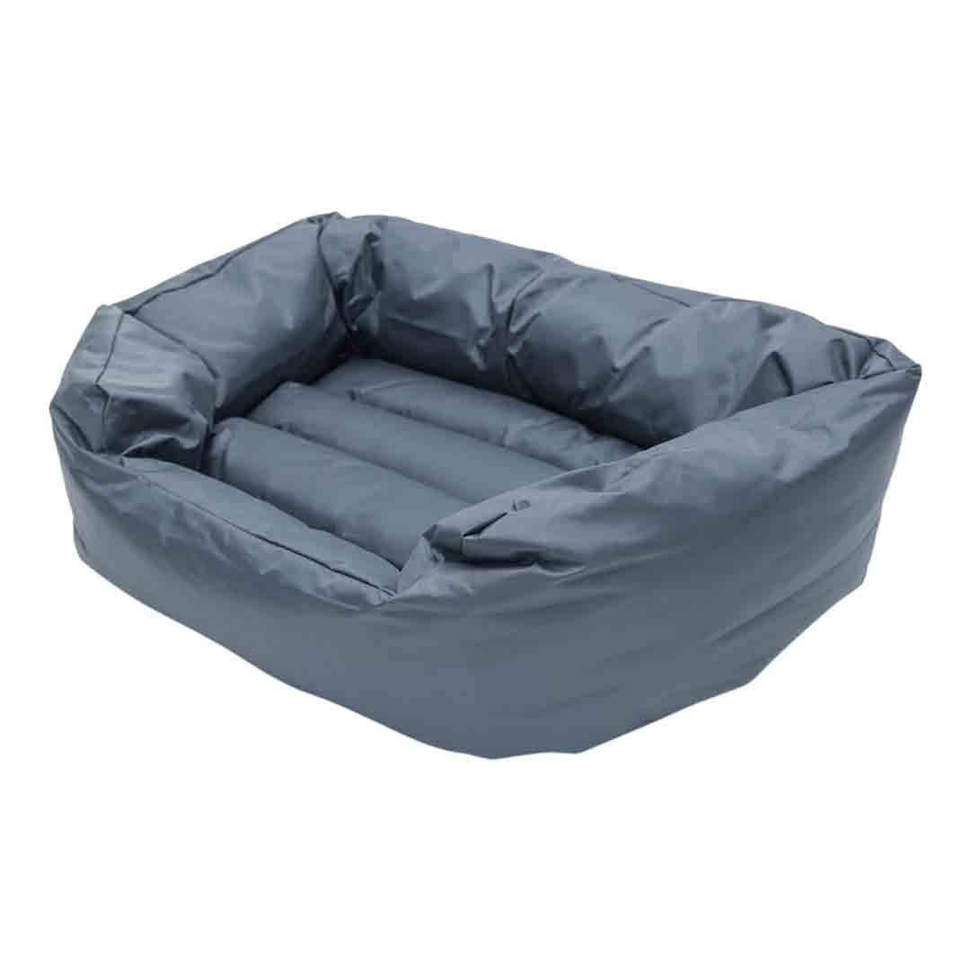 Rosewood Grey Water Resistant Oxford Oval Dog Bed Medium