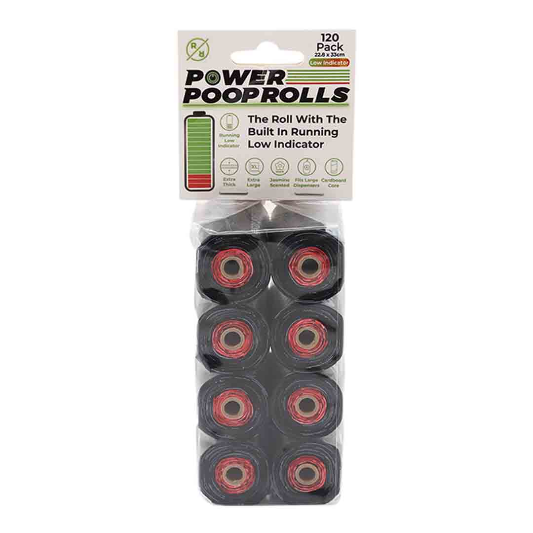 Rufus & Rosie Power Poop Bags, 120 Pack, Black