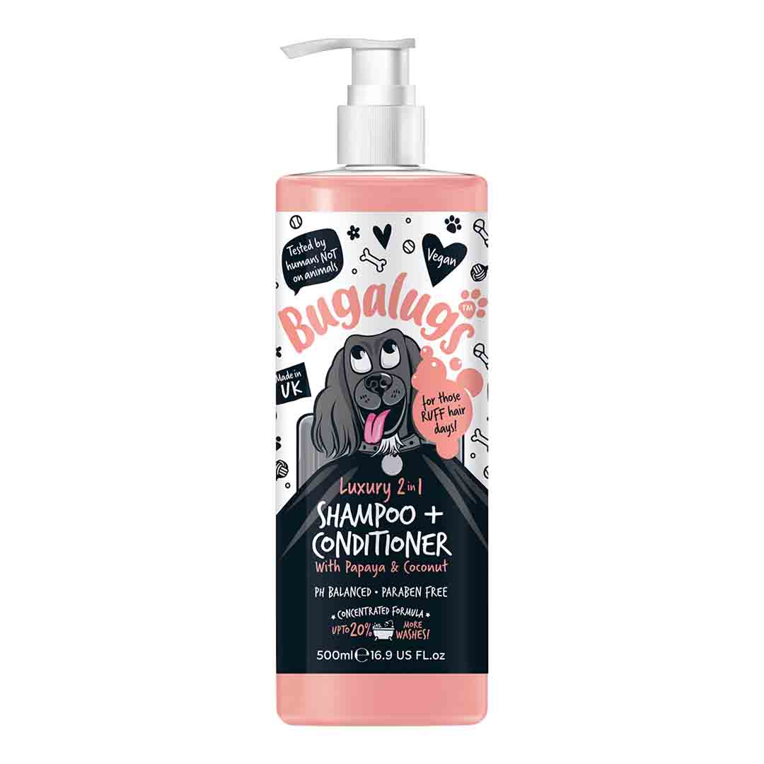Bugalugs 2 in 1 Papaya & Coconut Dog Shampoo & Conditioner 500ml