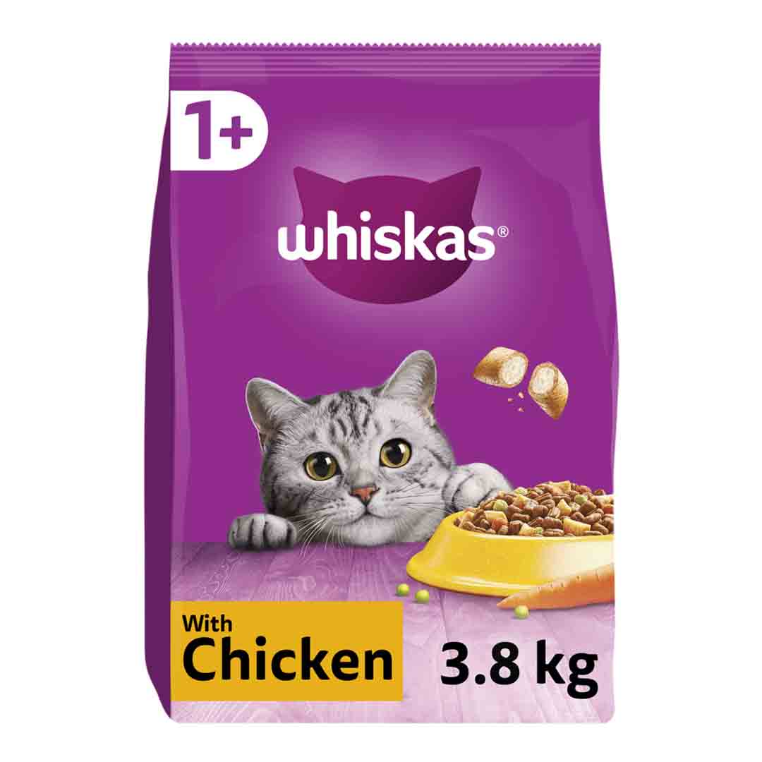 Whiskas 1+ Complete Dry with Chicken Cat Food, 3.8kg