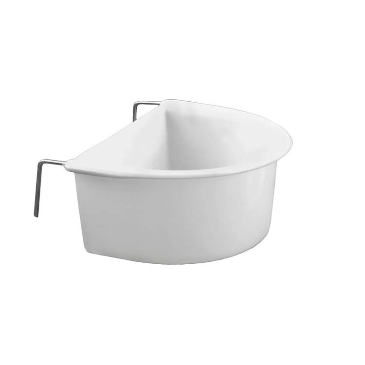 White Bird Feeder Coop Cup Metal Hooks 11cm