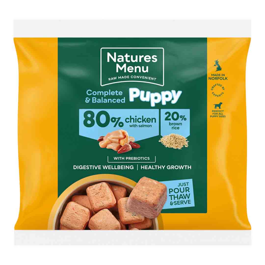 Natures Menu Complete and Balanced 80/20 Puppy Chicken & Salmon Nuggets Dog Food 500g