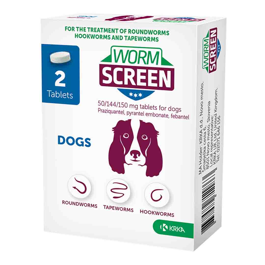 Worm Screen Worming Tablets for Dogs, 2 Tablets