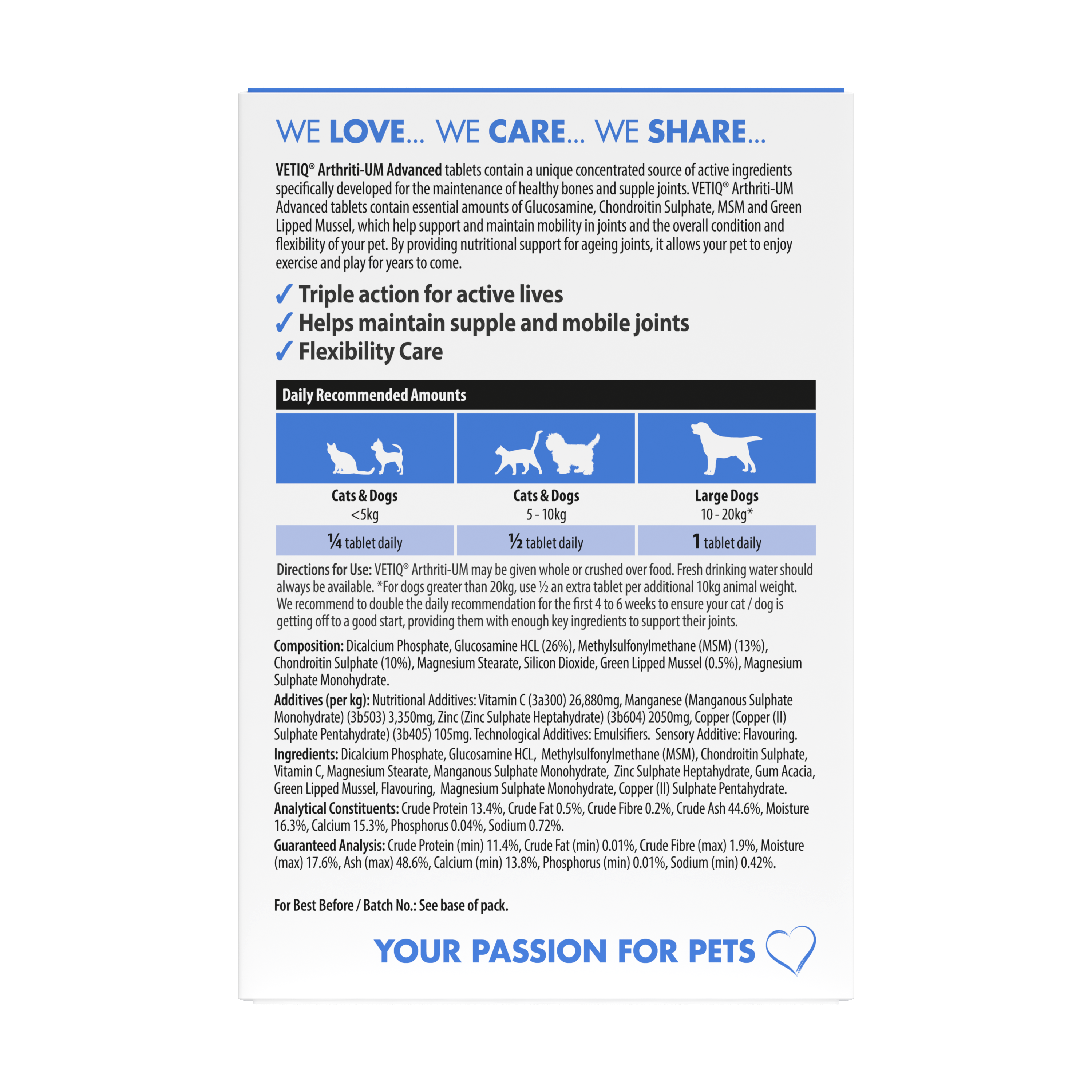 VetIQ Arthriti-UM Advanced for Cats and Dogs 45 tablets