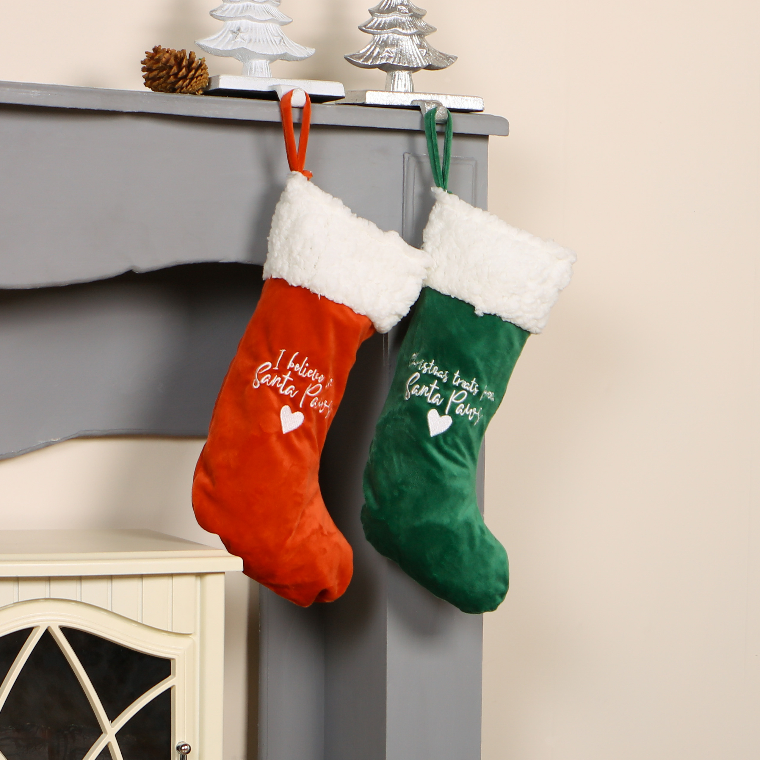 I Believe In Santa Paw Dog Stocking