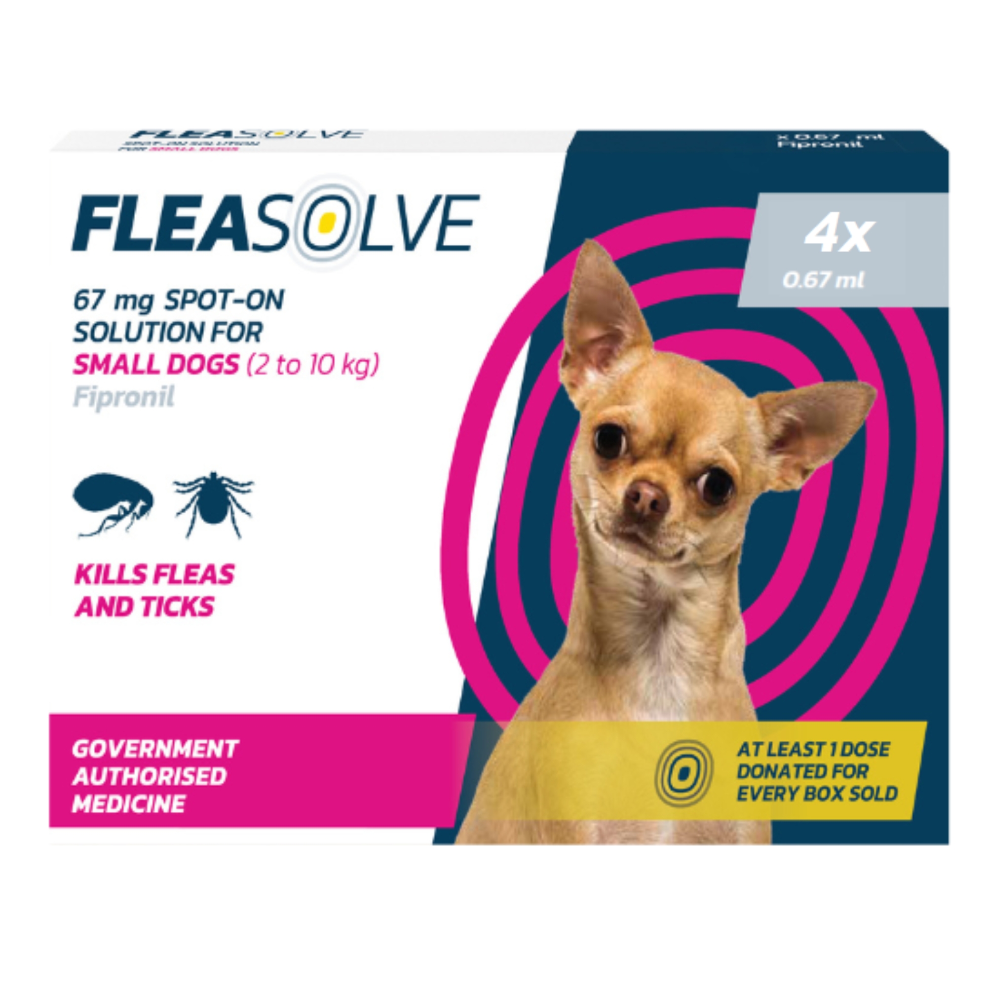 Fleasolve Spot-On Small Dog Flea Treatment, 4 Pack