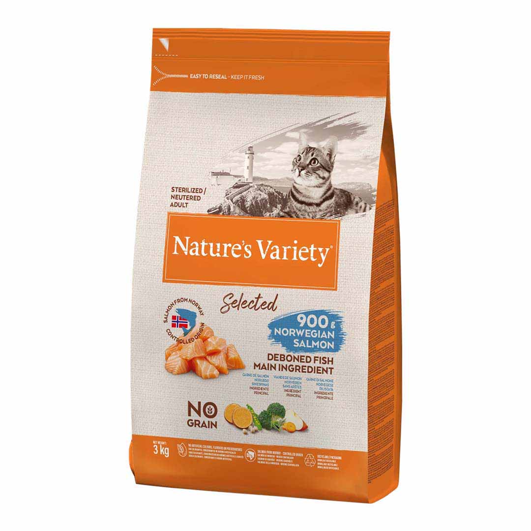 Natures Variety Dry Cat food Selected Norwegian Salmon 3Kg