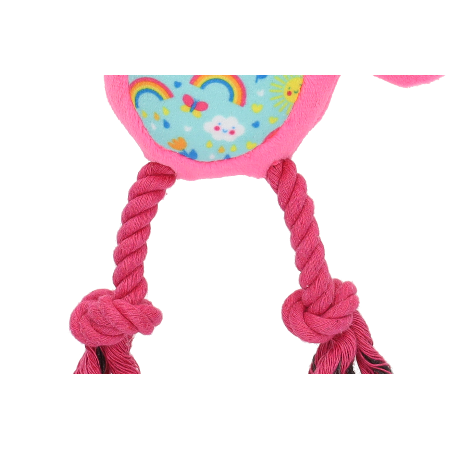 Rufus & Rosie Squeaky Plush Rope Leg Puppy Toy