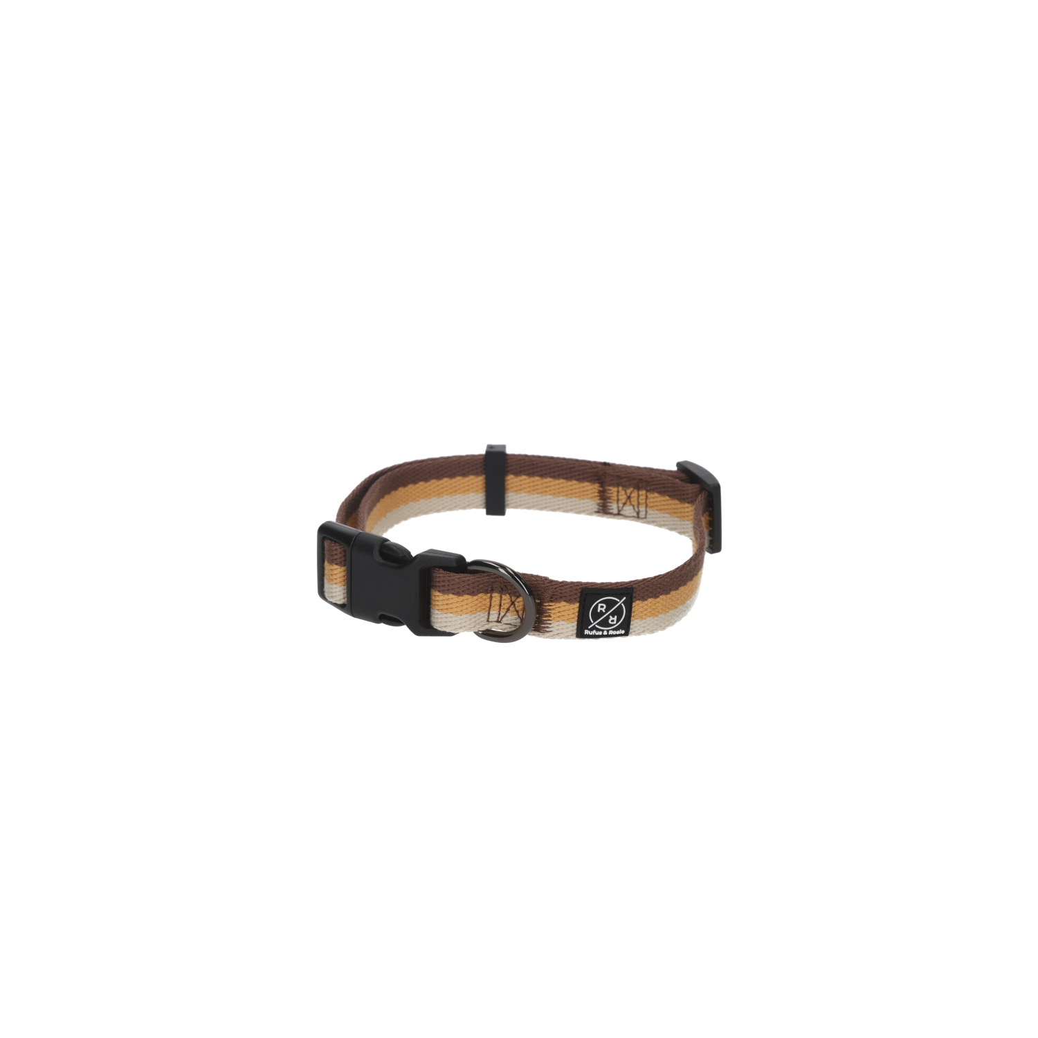 Rufus & Rosie Grey Striped Padded Dog Collar, Large