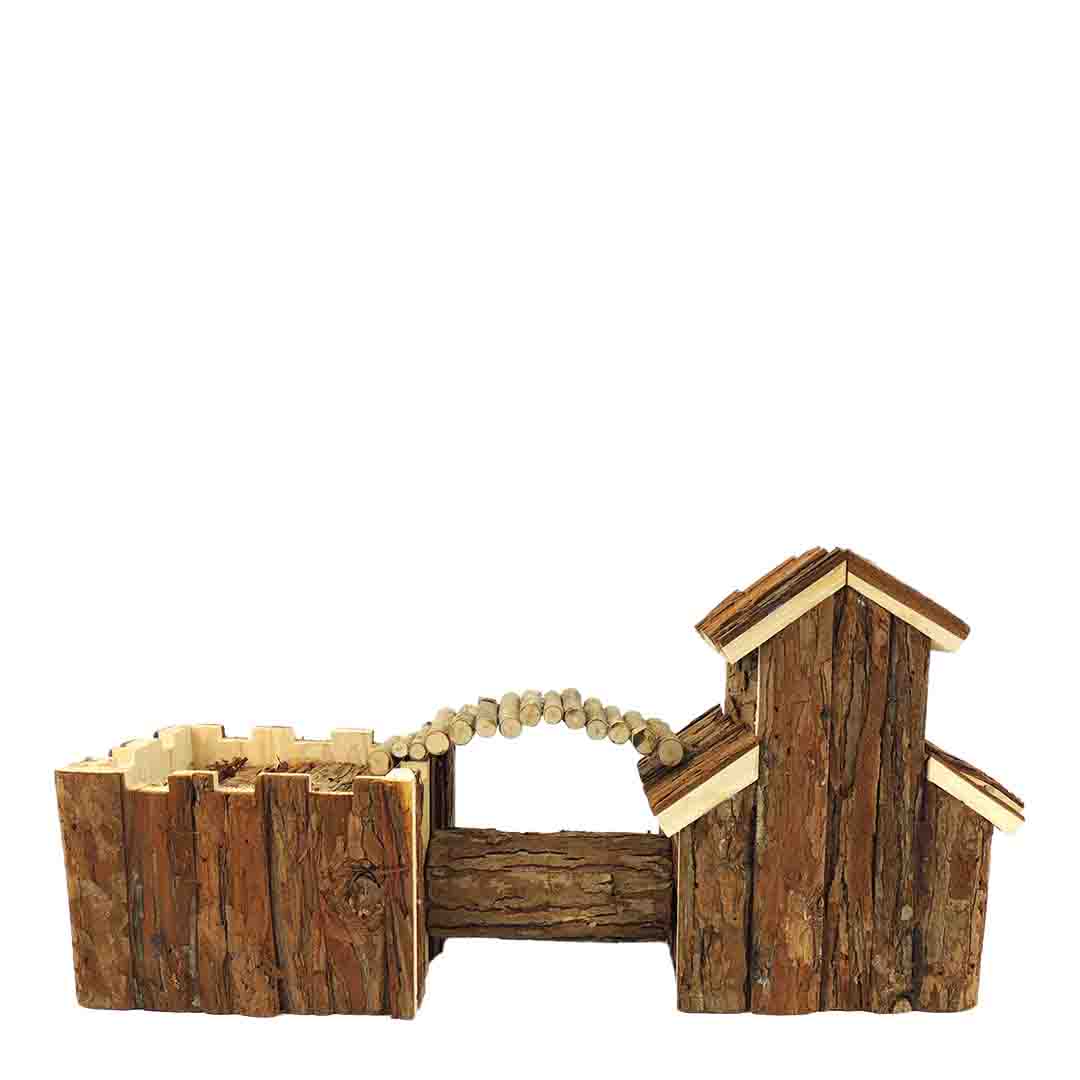 Classic Small Animal Double House With Bridges