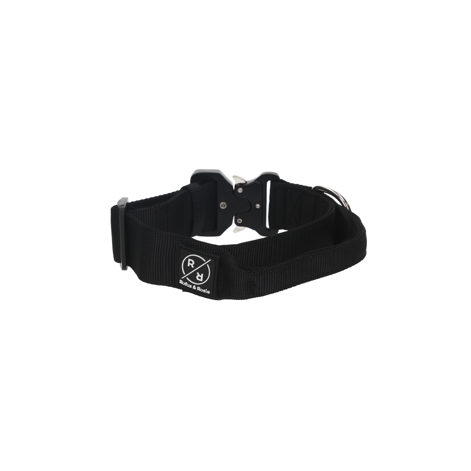 Rufus & Rosie Padded Handle Dog Collar, Small, Grey