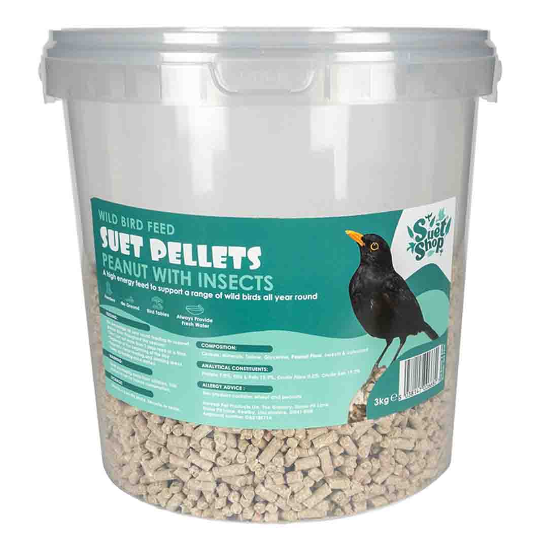 Suet Shop Bird Food Suet Pellets Peanut with Insect, 3kg