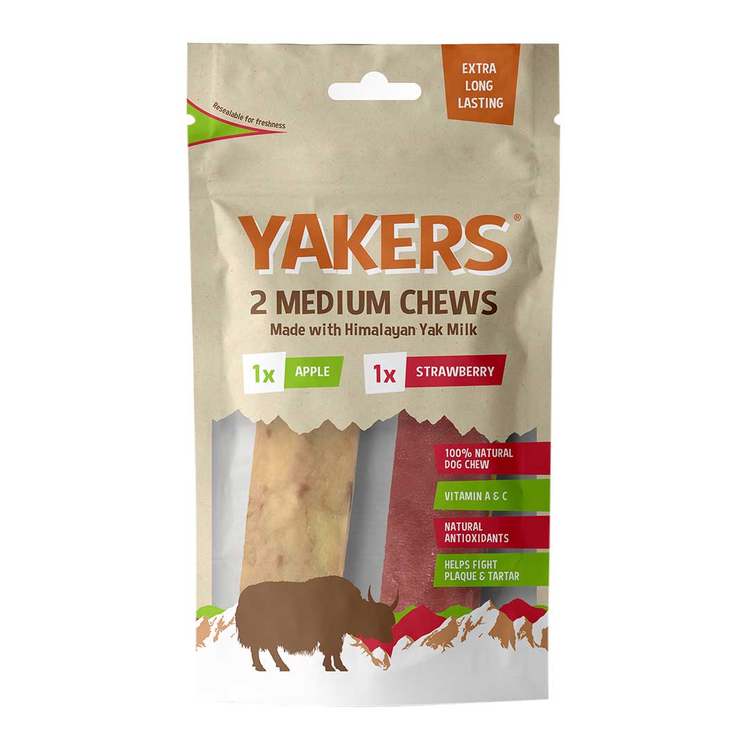 Yakers Apple & Strawberry Dog Chew Treats