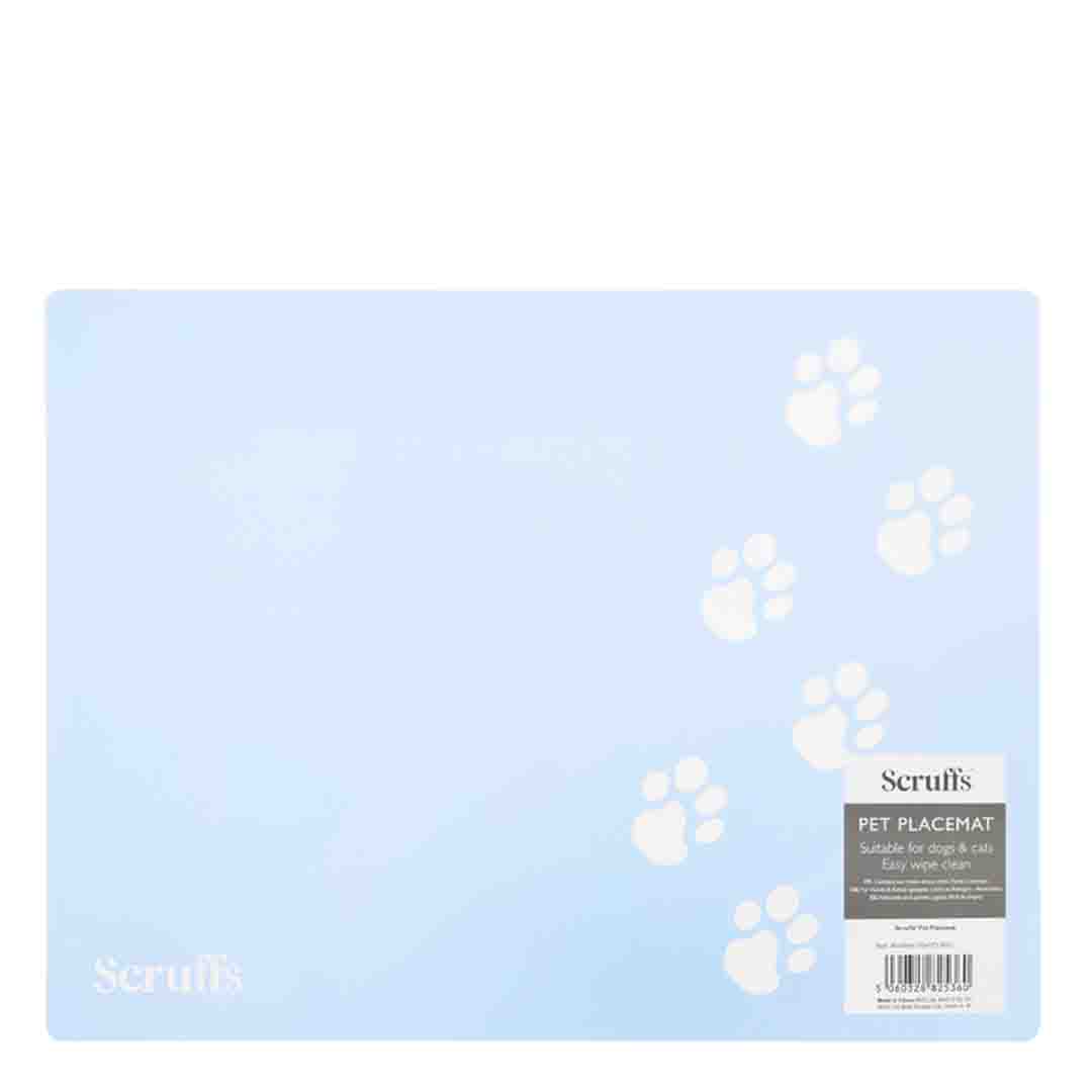 Scruffs Pet Placemat Blue Paw Print Feeding Mat 