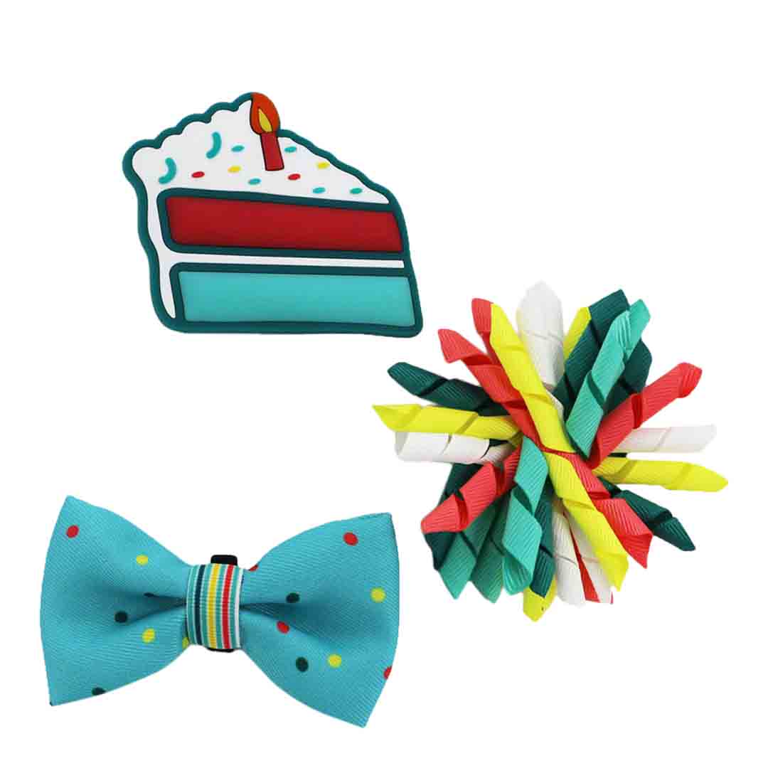 Ancol 'Its My Birthday' Blue Pet Collar Accessories, 3 Pack