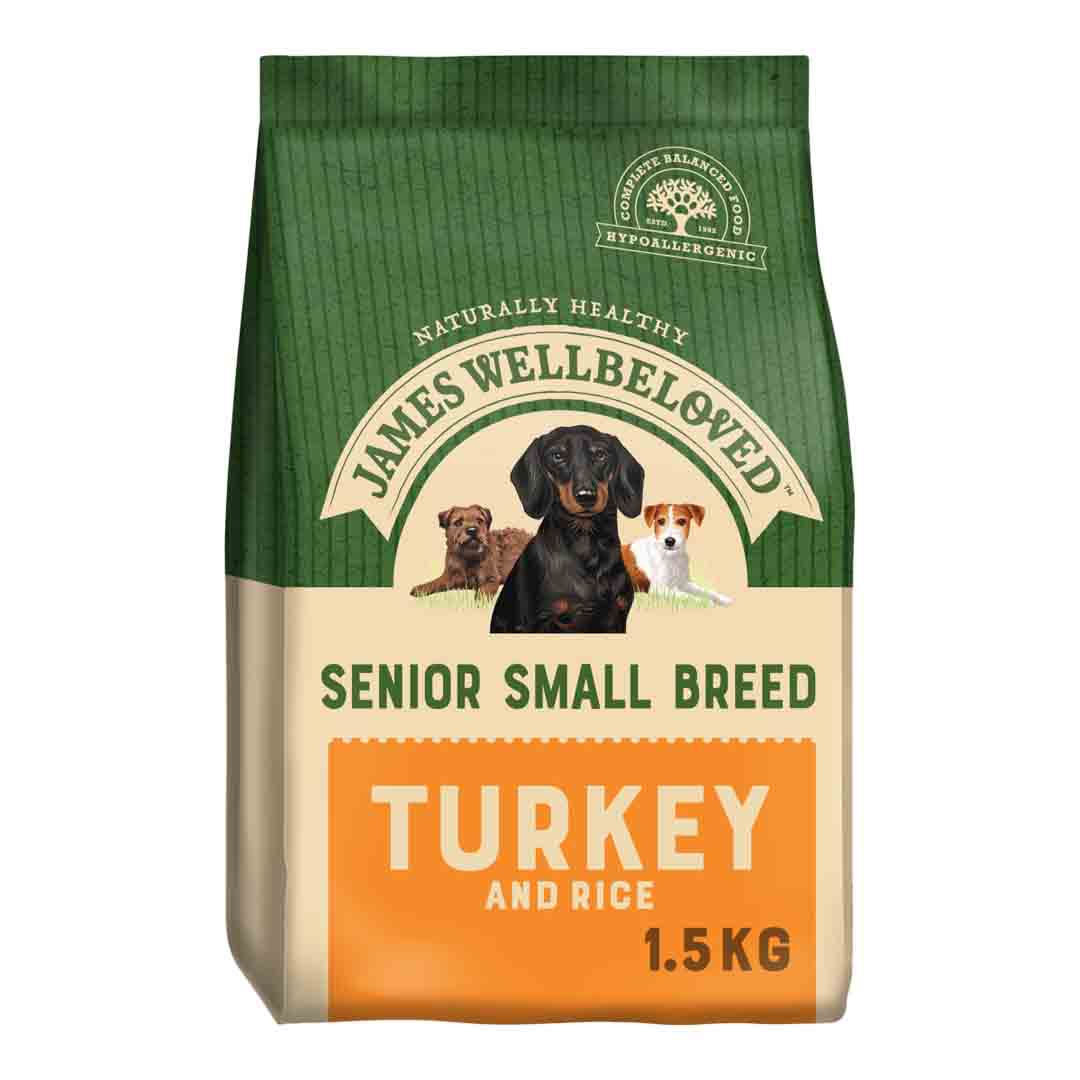 James Wellbeloved Small Breed Senior Dog Food Turkey & Rice 1.5kg