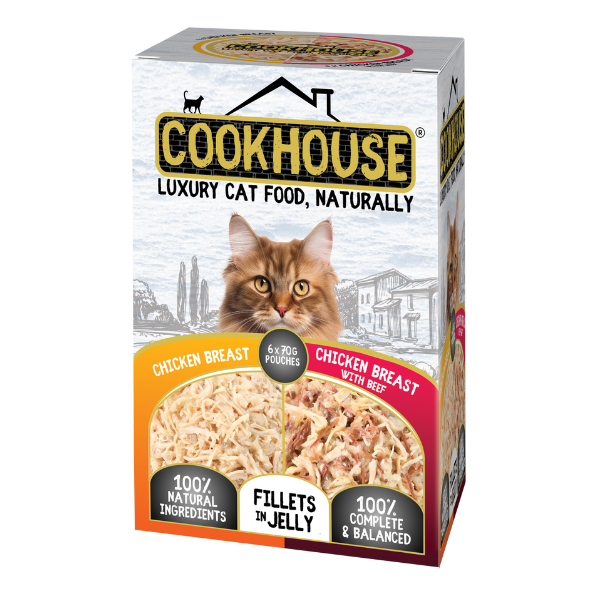 Cookhouse Luxury Complete Cat Food Chicken Breast Fillets in Jelly Multipack 6x70g