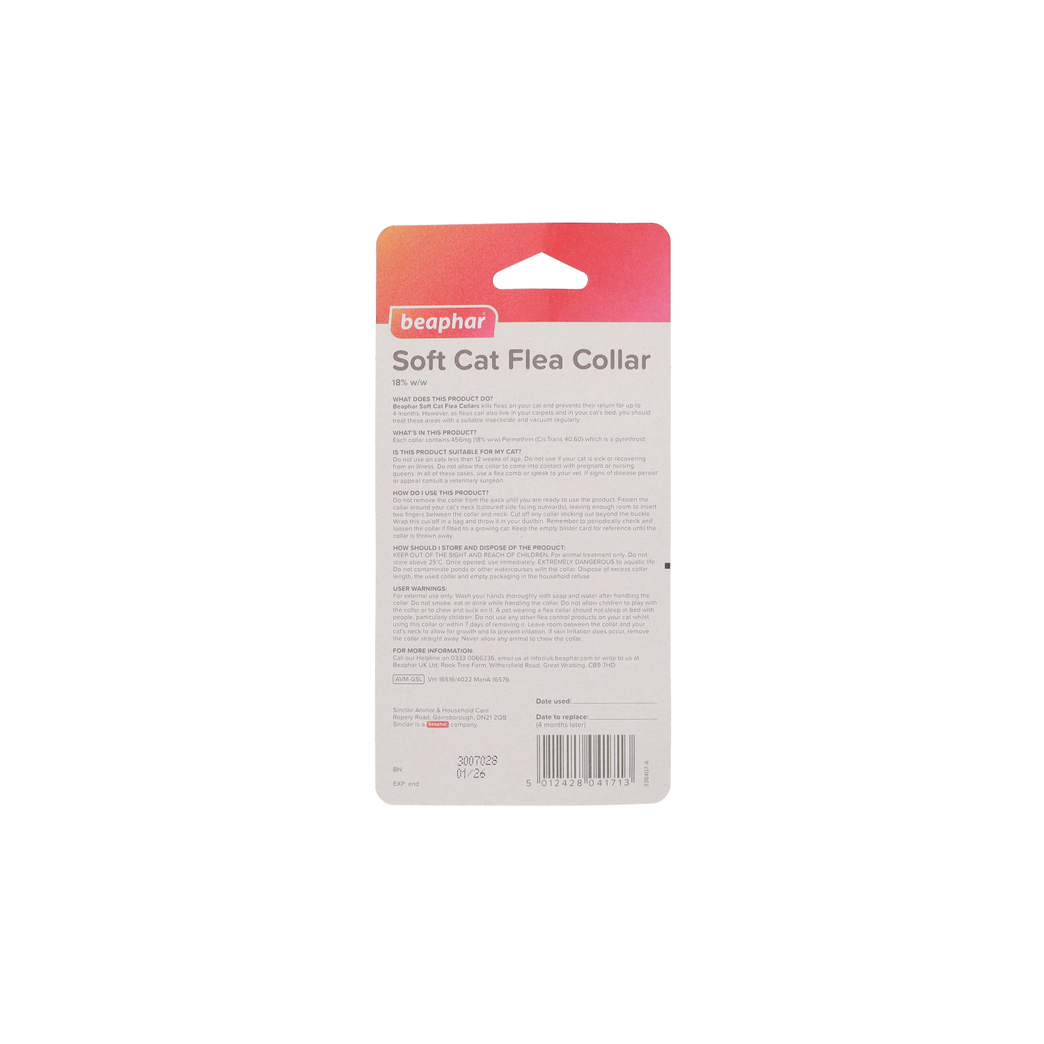 Beaphar Cat Flea Collar Velvet - Assorted Colours