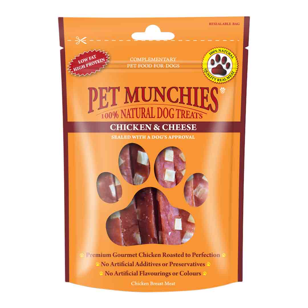 Pet Munchies Chicken with Cheese Dog Treats, 100g
