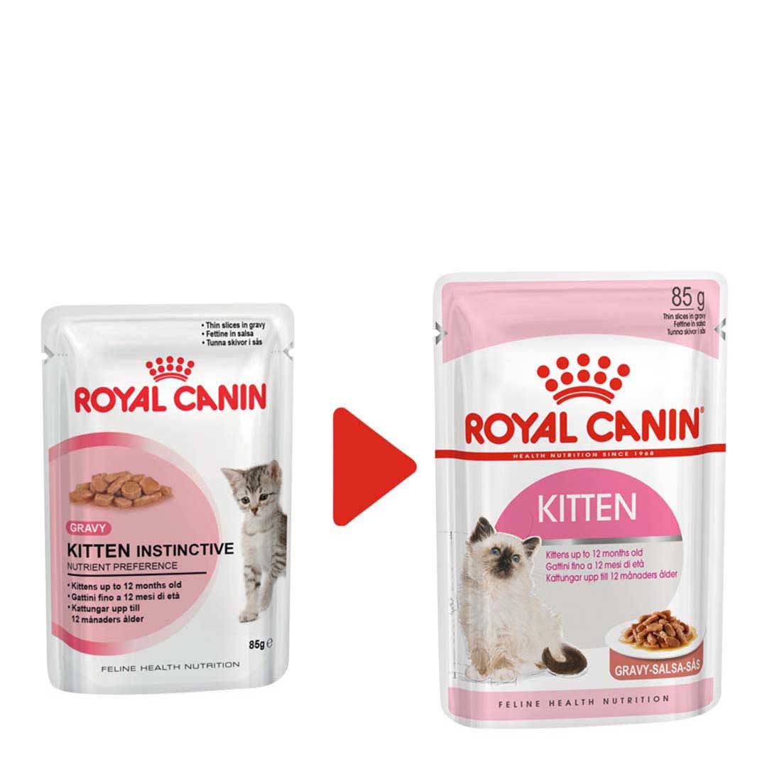 Royal Canin Kitten Instinctive in Gravy Wet Cat Food Pouch, 85g