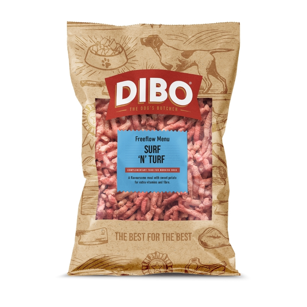 DIBO Free Flow Surf & Turf Raw Dog Food 1kg
