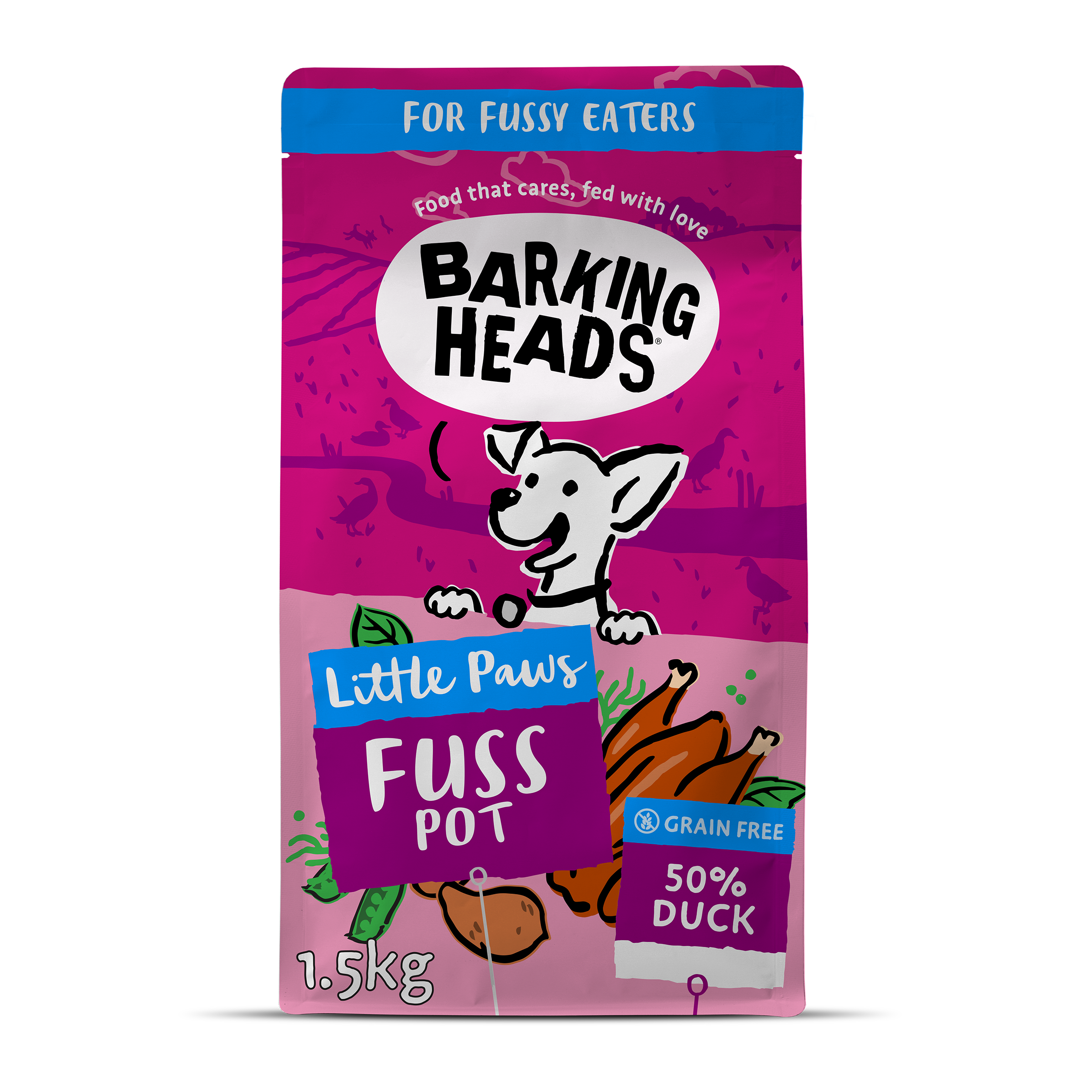 Barking Heads Little Paws Fuss Pot Duck Dry Dog Food, 1.5kg