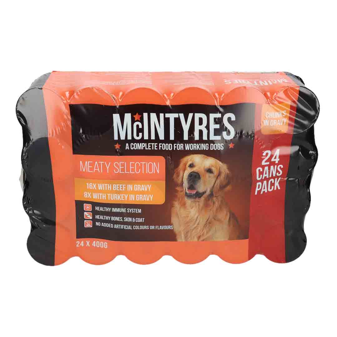 Mcintyres Meat Chunks in Gravy Wet Dog Food 24x400g