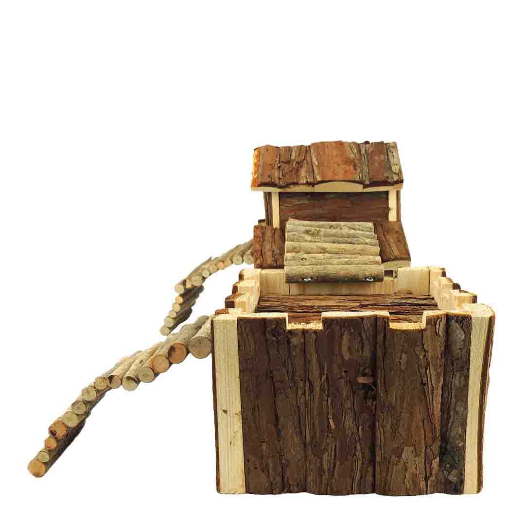 Classic Small Animal Double House With Bridges