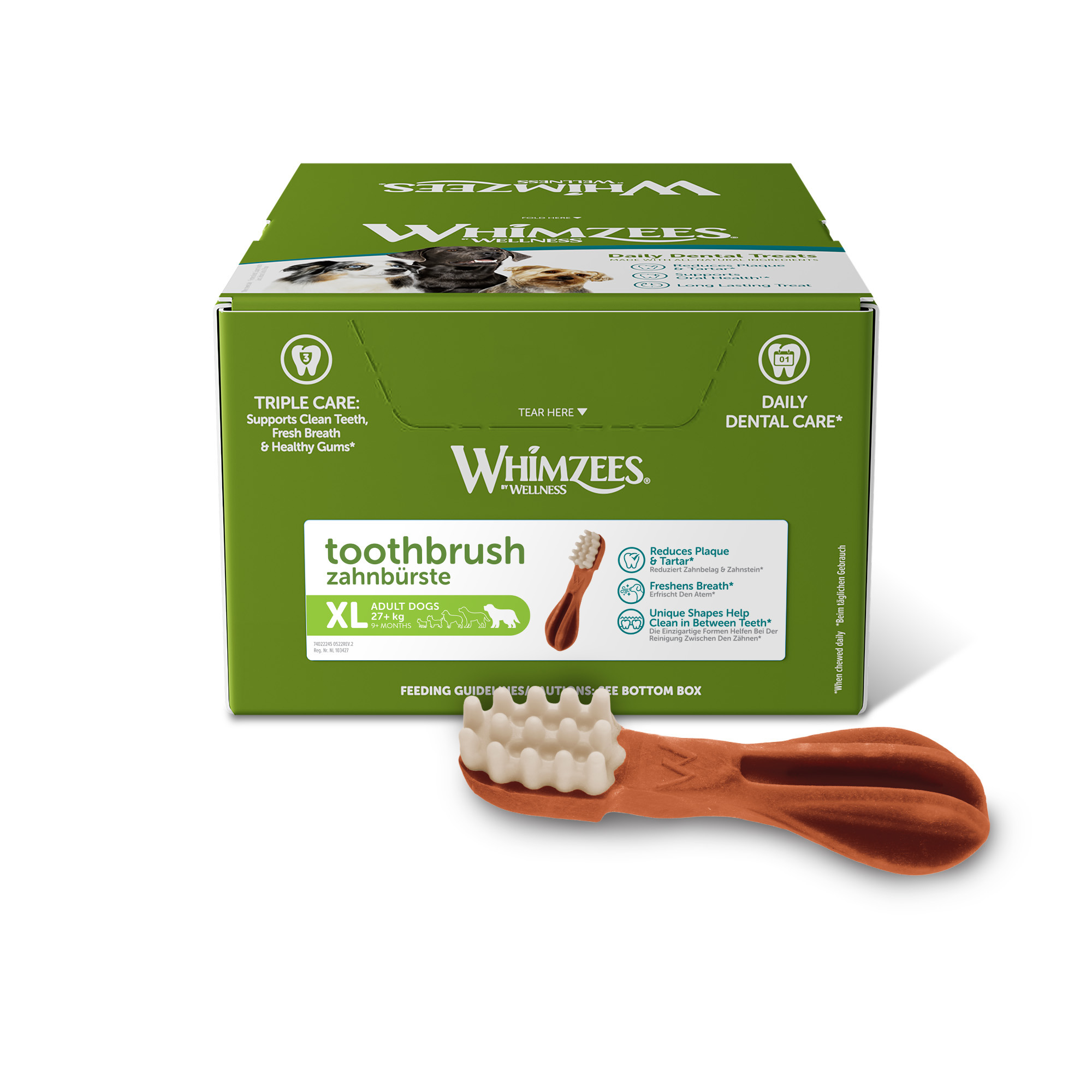 Whimzees Toothbrush, Dog Dental Chew,  Extra Large