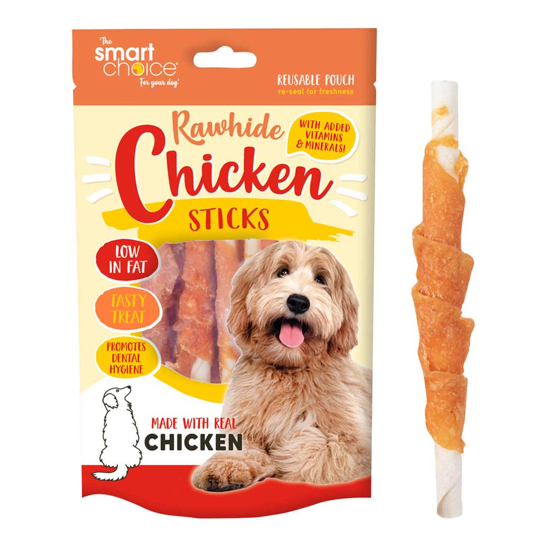 Smart Choice Rawhide Chicken Stick Dog Treats 10 Pack 79g
